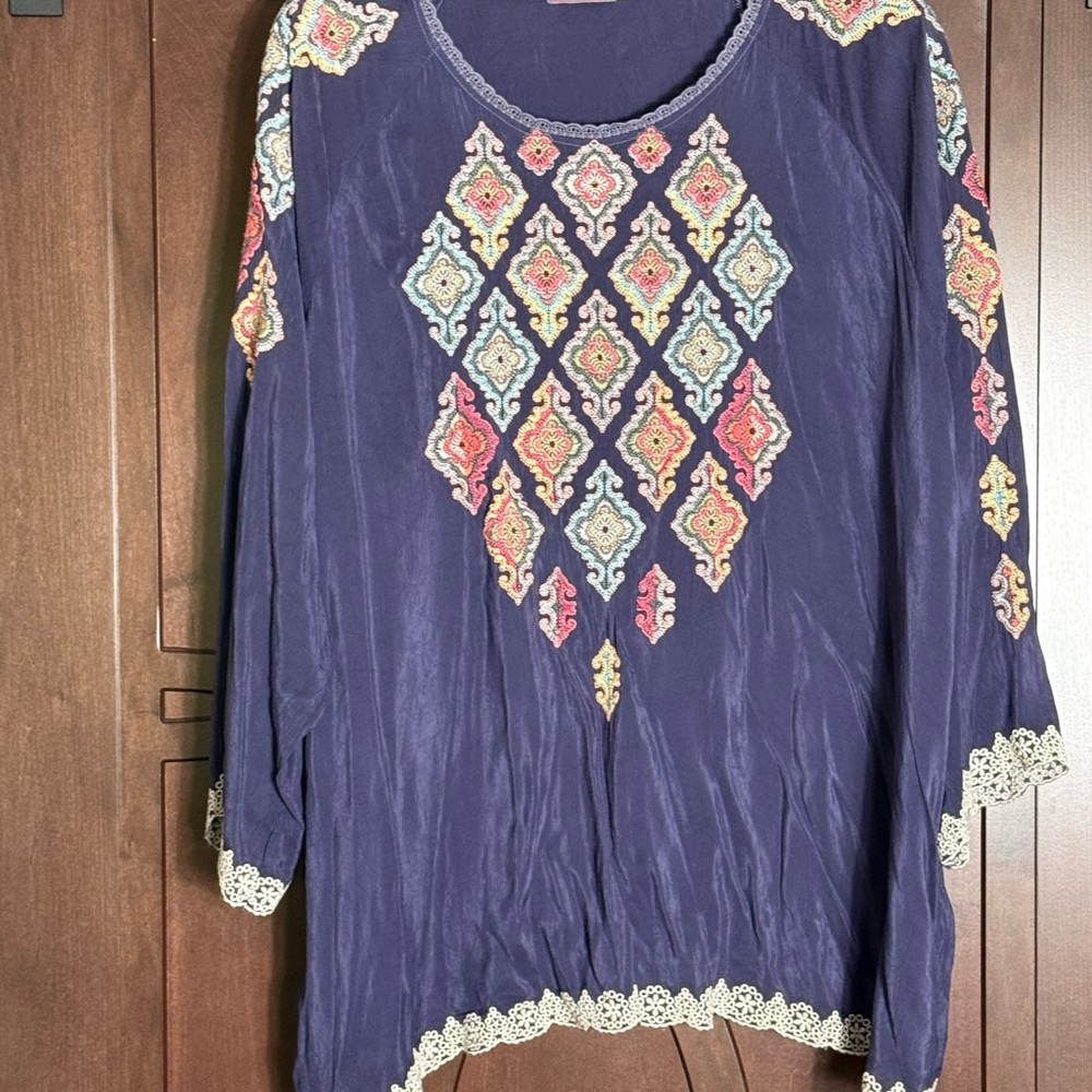 Johnny Was Kikumi Embroidered blouse Plus Size 3X - Picture 2 of 7